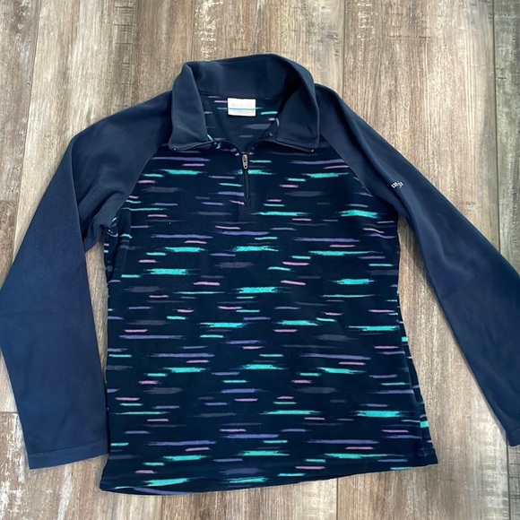 Columbia lightweight fleece navy quarterzip pullover - Picture 1 of 4